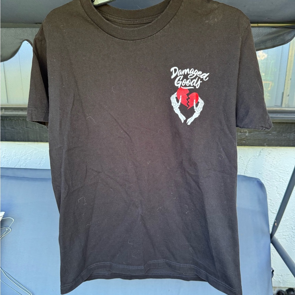 Black Short Sleeve Tee with Heart Logo